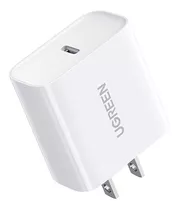 Cargador Carga Rapida Ugreen 20 W Para iPhone Color Blanco