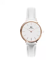 Relógio Saint Germain Queens Rosé Gold 32mm Cor Da Correia Branco Cor Do Fundo Branco