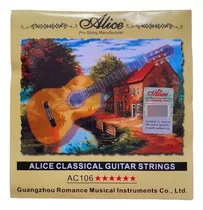 Juego De Cuerdas Alice A106 Guitarra Acústica Ó Clásica 