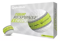 Docena De Pelotas Taylormade Tour Response Stripe Color Blanco C/amarillo