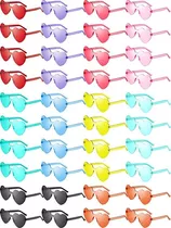 4 Gafas En Forma De Corazón, Varios Colores Moda Vintage