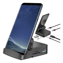 Hub Usb-c 8 En 1 + Soporte Para Celular Hdmi Samsung Huawei