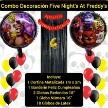 Combo Decoración Cumpleaños Globos Five Nights At Freddy's