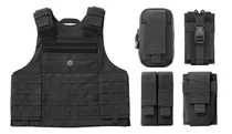 Kit Funda Chaleco Sistema Molle Rescue Premium + 4 Pouch