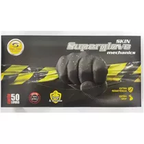 Luva Superglove Nitrilica Skin Black Reforçada Cx C/50