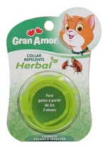 Gran Amor Collar Herbal Gatos Color Verde Lima Tamaño Del Collar Ajustable