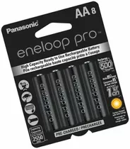 Pila Recargable Aa Panasonic Eneloop Pro Bk-3hcca Cilíndrica - Pack De 8 Unidades