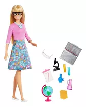 Muñeca Barbie Maestra Profesora Barbie Cientifica Profesione