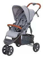 Carrinho De Bebê 3 Rodas Abc Design Moving Light Woven Grey Com Chassi De Cor Preto