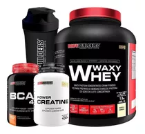 Super Combo Whey 2kg + Bcaa + Power Creatina + Coqueteleira Sabor Baunilha