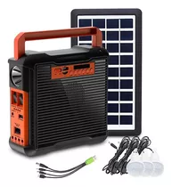 Kit Panel Solar De 9v 4amp Focos Radio Bluetooth Y Cargador