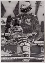 Desenho Realista Ayrton Senna E Nigel Mansell 