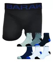 Pack 6 Boxers + 6 Pares Medias Deportivas Cortas Algodon