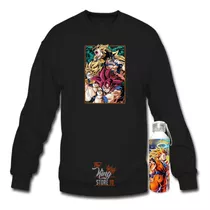 Poleron Polo + Botella, Goku Transformaciones, Saiyajin, Dios, Dragon Ball, Xxl