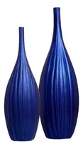 Dupla Vaso De Chão Grande De Cerâmica Azul Royal Sevilha