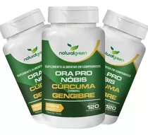  Kit 3 Ora Pro Nóbis Açafrão C/gengi+ 600mg 120comprimidos