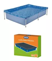 Kit Piscina Infantil Retangular + Capa Standard 1000 Litros