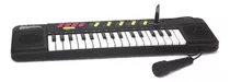Piano Teclado Pop Infantil Musical Com Microfone - Wellmix Cor Preto
