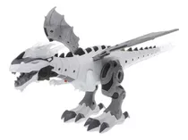 Dragão Robo Brinquedo Dinossauro Anda Bate Asas Solta Fumaça