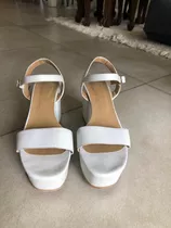 Sandalias Roma Sicilia Alto Cuero Blanco Nacarado Novias