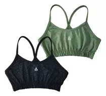 Pack X2 Top Deportivo Mujer Corpiño Deportivo Lycra