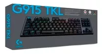 Teclado Logitech G915 Tkl Rgb Wirelees Mecanico Gaming Color Del Teclado Carbón Idioma Inglés