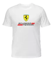 Remera Algodon Blanca Logo Scuderia Ferrari 