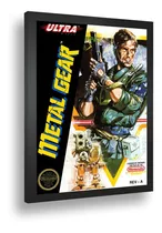 Quadro Emoldurado Poste Metal Gears Soled Snake Vidro A3