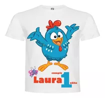 Polera La Gallina Pintadita Cumpleaños Personalizada