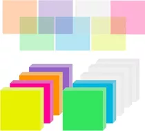 1000 Notas Adhesivas Transparentes 3x3 En Colores Brillante