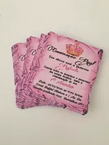 10 Convite Pergaminho Realeza, Pequeno Principe , Princesas.