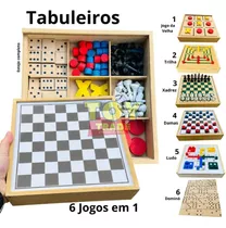 Jogo 6x1 Dama Jogo Velha Ludo Trilha Xadrez Domino Toy Trade