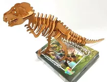 Brinquedo 3d Dinossauro T- Rex 27 Peças Madeira Para Montar