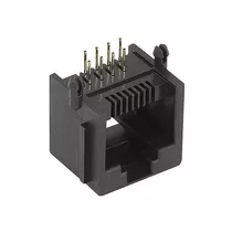 Conector Jack Tfn 88 Pcb 90 Graus Rj45 8x8 Preto Kit C\10pçs