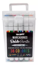 Marcador Talbot Doble Punta Valija X36u Permanente Bisel/red