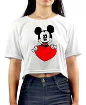 Cropped Oversized Mickey Mouse Retro Coração