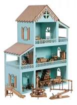 Casa Casinha De Boneca Verde Tiffany Polly +36móveis Mdf