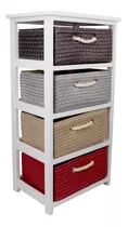 Mueble Organizador De Madera Con 4 Cajones