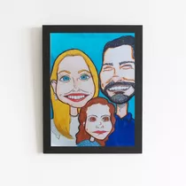 Caricatura Personalizada Com Quadro A4 21x30