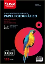 500 Fls Papel Fotográfico Adesivo A4 Glossy Branco Premium