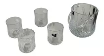 Hielera De Cristal Con Set De 4 Vasos