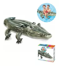 Boia Bote Inflável Jacaré Gator Realista Intex 1,70m