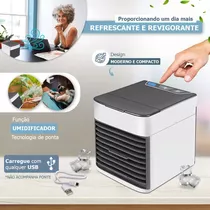 Mini Ar Condicionado Portátil Climatizador Umidificador Usb Cor Branco 110v