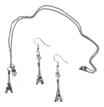 Conjunto De Aretes Y Collar De Torre Eiffel De París, ...
