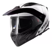 Casco Abatible Ls2 Ff324 Metro Evo Rapid Negro Blanco Matte