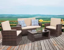 Juego De Muebles Jardin Patio Exterior 4 Piezas Envio Gratis