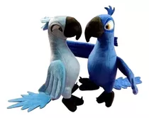 Pelúcia Ultra Macia Casal Araras Blu E Jade Filme Rio 32cms