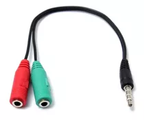 Cable Splitter Adaptador Audio 3,5mm Mic Auricular Ps4 Pc !! Color Negro