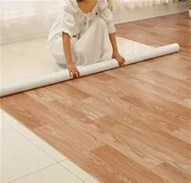 Piso Vinílico En Rollo Símil Madera Beige Moderno Resistente