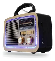 Rádio Am Fm Retrô Vintage Antigo Bluetooth Pen Drive Bivolt Cor Preto 110v/220v